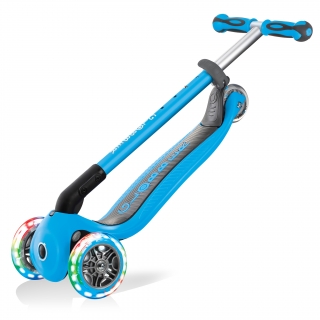 GO-UP-DELUXE-LIGHTS-ride-on-walking-bike-scooter-with-light-up-wheels-trolley-mode-compatible-sky-blue thumbnail 5