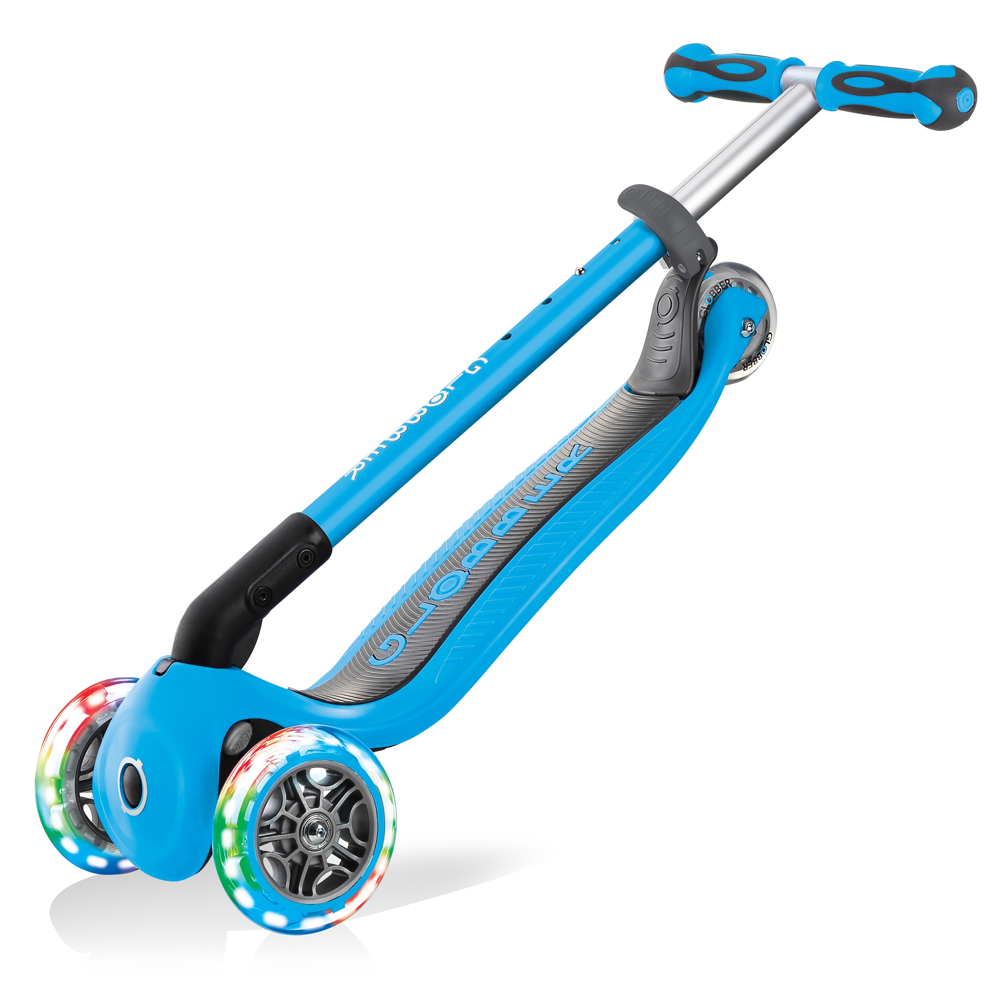 GO-UP-DELUXE-LIGHTS-ride-on-walking-bike-scooter-with-light-up-wheels-trolley-mode-compatible-sky-blue 5