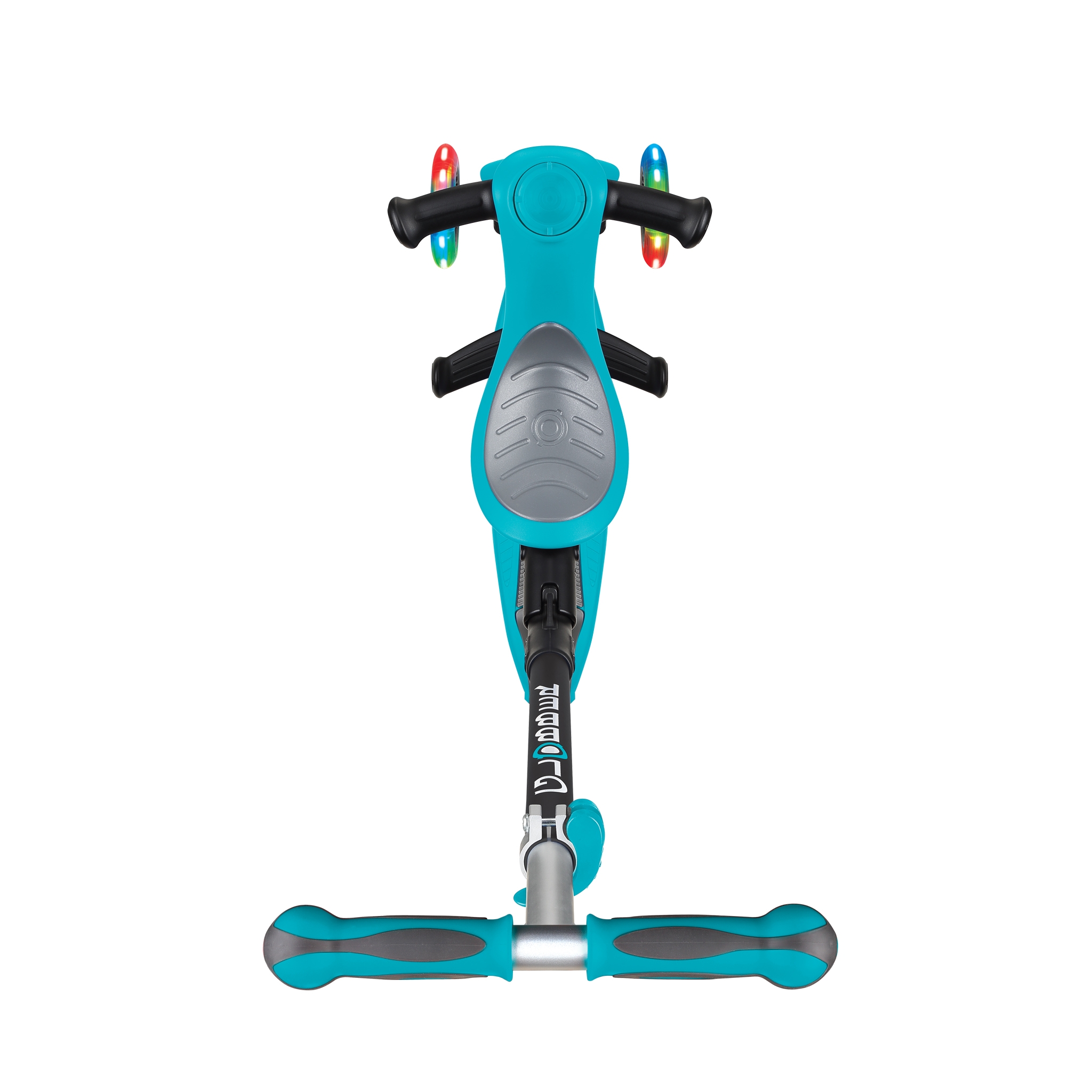 GO-UP-DELUXE-LIGHTS-ride-on-walking-bike-scooter-with-light-up-wheels-and-extra-wide-3-height-adjustable-seat-teal 2