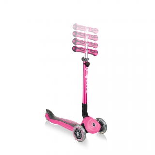 GO-UP-DELUXE-PLAY-ride-on-walking-bike-scooter-with-4-height-adjustable-T-bar-and-light-and-sound-module-deep-pink thumbnail 4