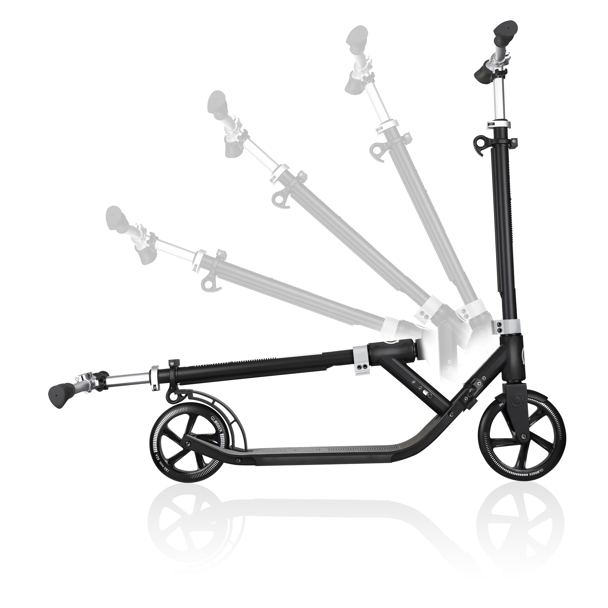Globber-ONE-NL-205-180-DUO-2-wheel-foldable-scooter-for-adults-1-second-fold-up-scooter-lead-grey 2