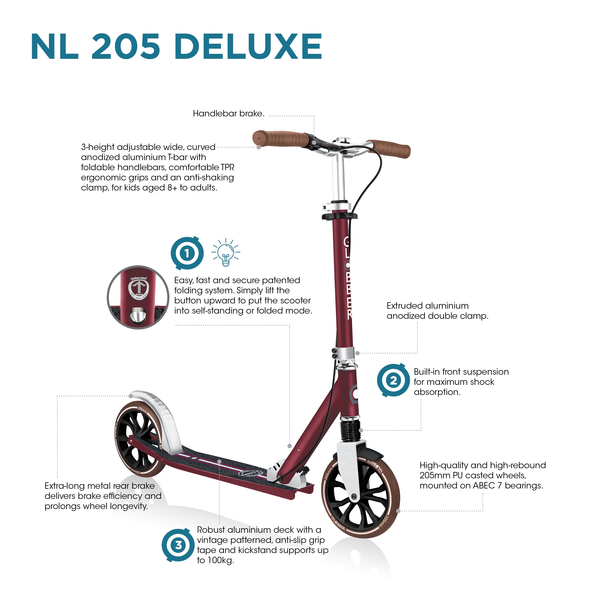 Globber-NL-205-DELUXE-big-wheel-scooter-for-kids-aged-8-and-above 2