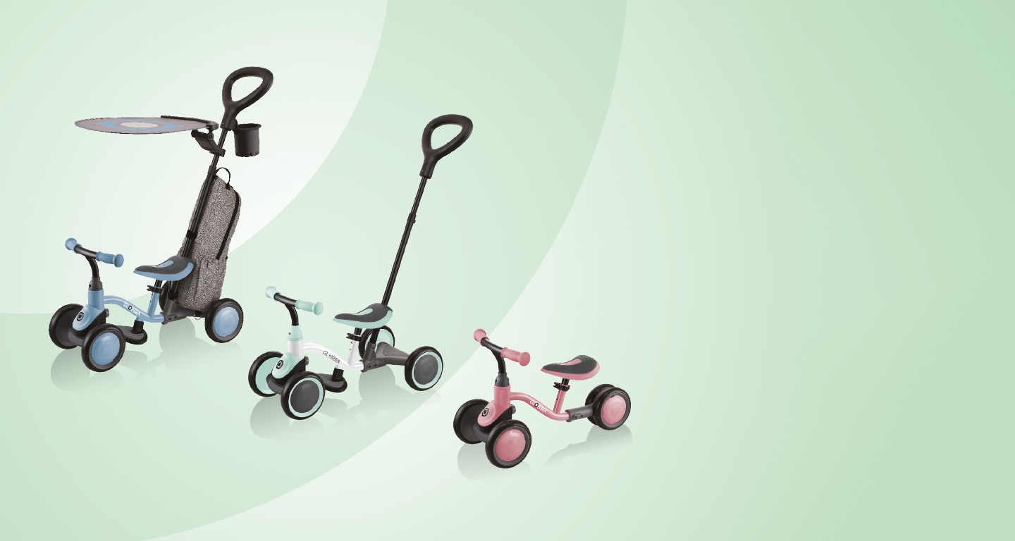 Baby balance bike for toddlers aged 12M+ with 4 ways to ride