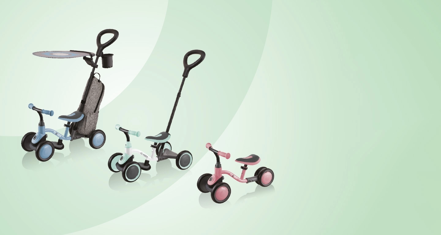 Baby balance bike for toddlers aged 12M+ with 4 ways to ride