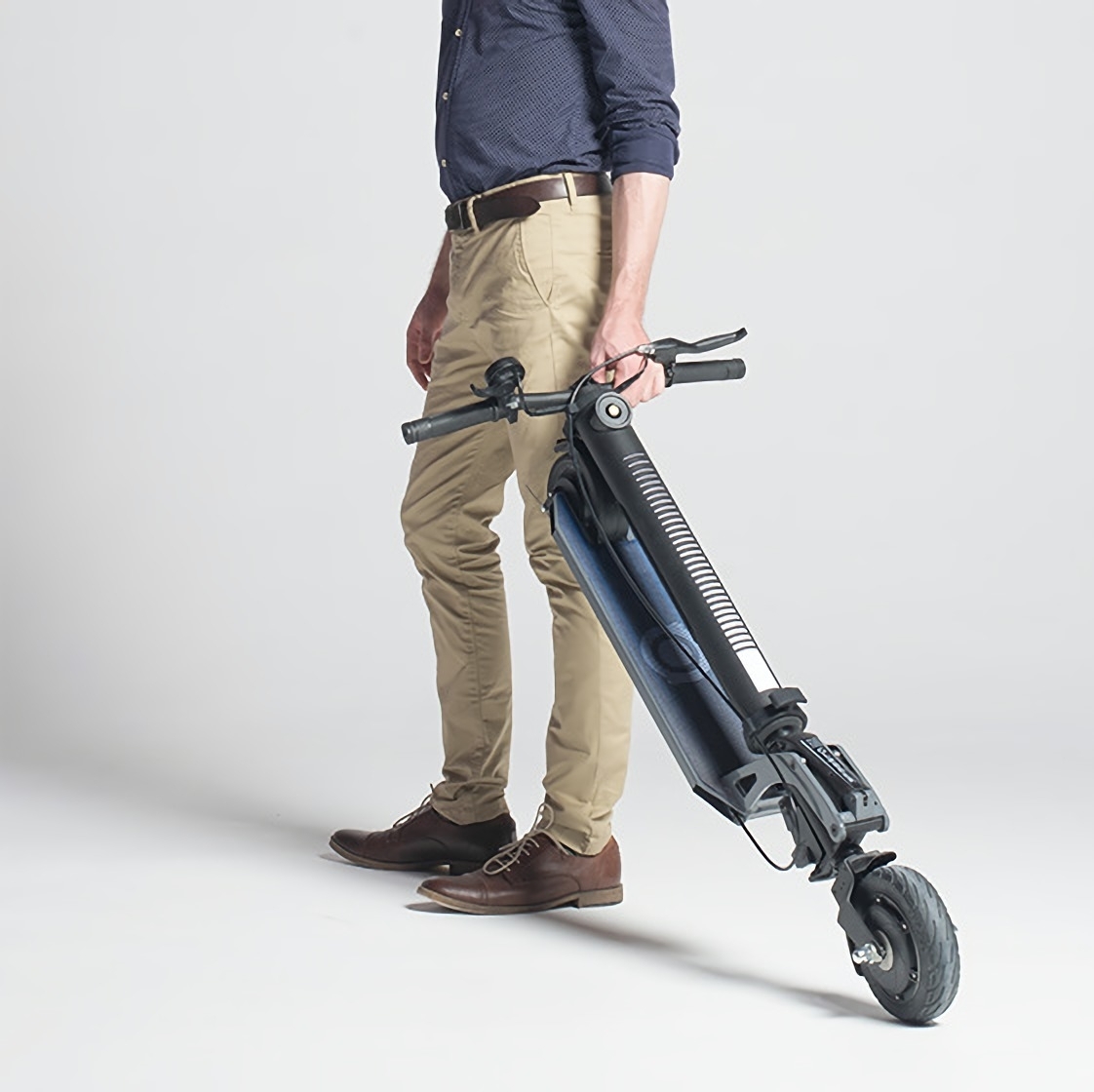 it’s a foldable e-scooter - kick & fold