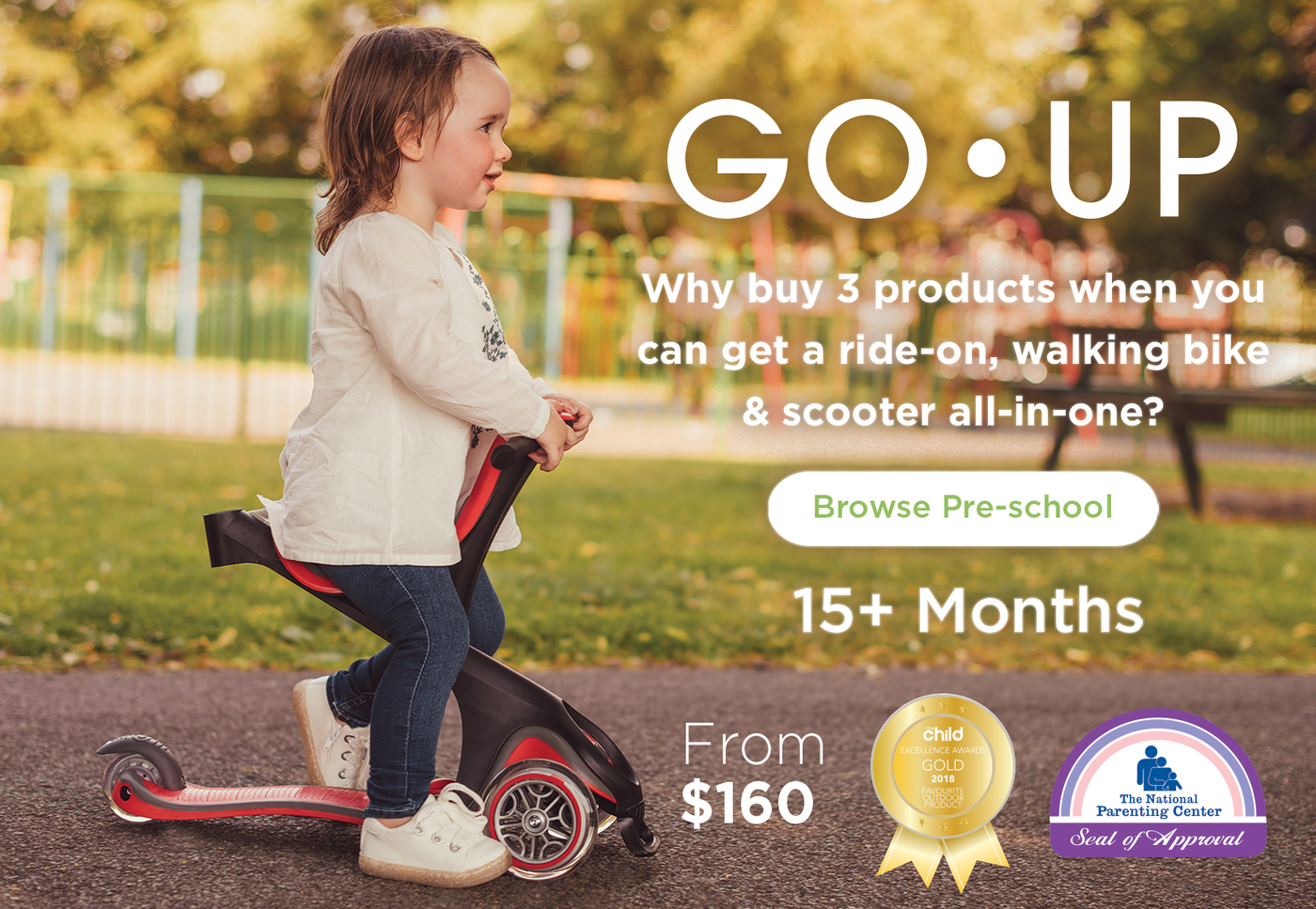 Why buy 3 products when you can get ride-on, walking bike & scooter all-in-one? 
