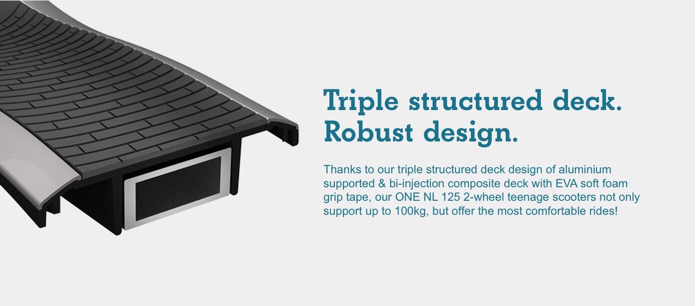 Triple structured deck. Robust design. 