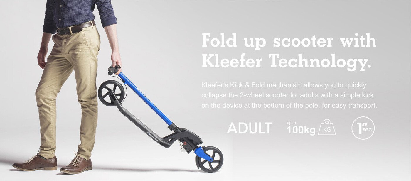Fold up scooter with Kleefer Technology. 