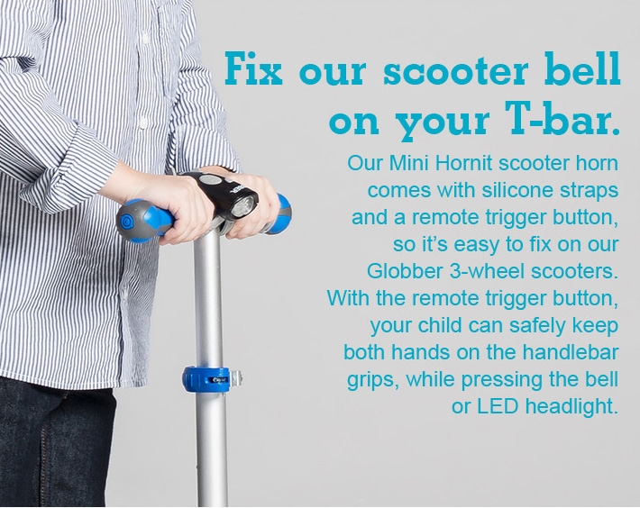 Fix our scooter bell on your T-bar! 