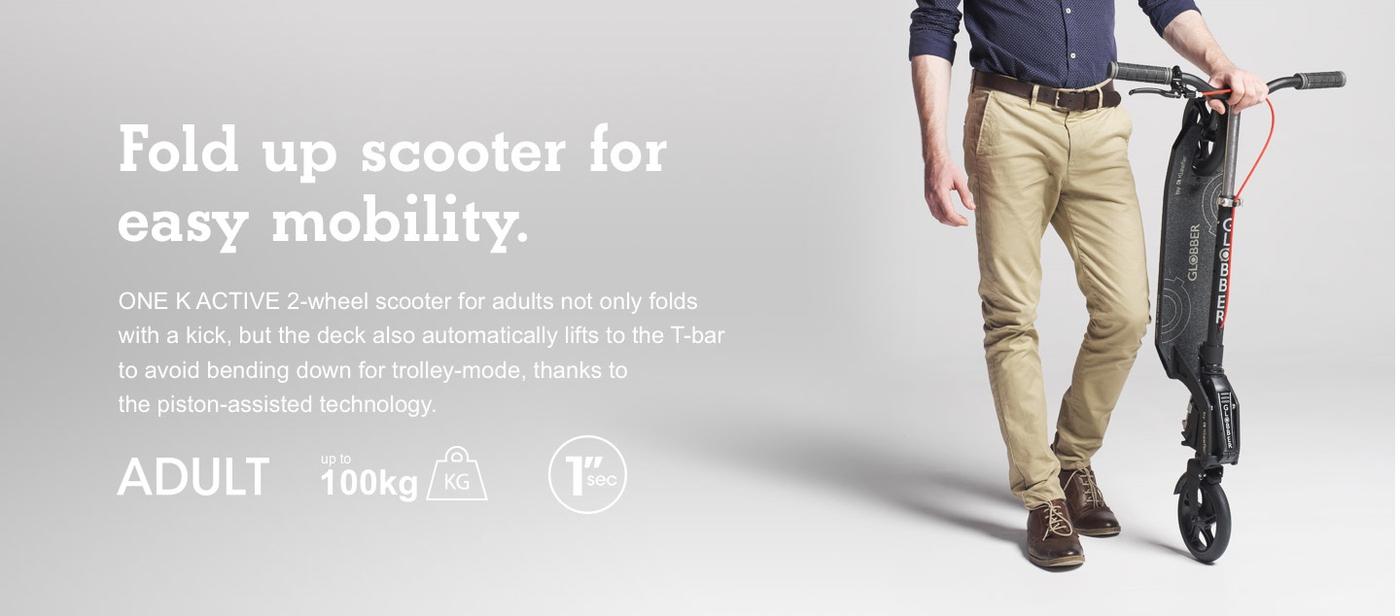 Fold up scooter for easy mobility.