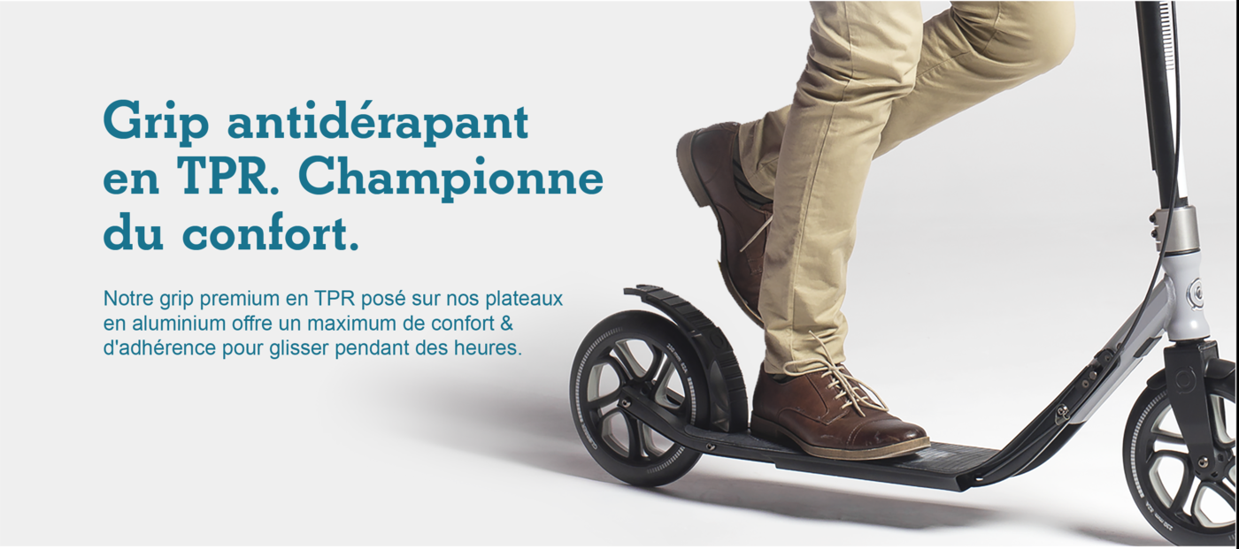 Grip souple en TPR. Championne du confort.