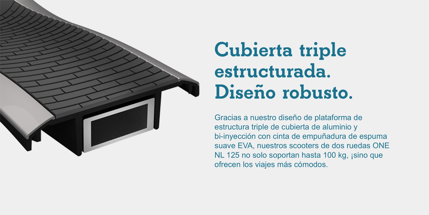 Cubierta triple estructurada. Diseño robusto.