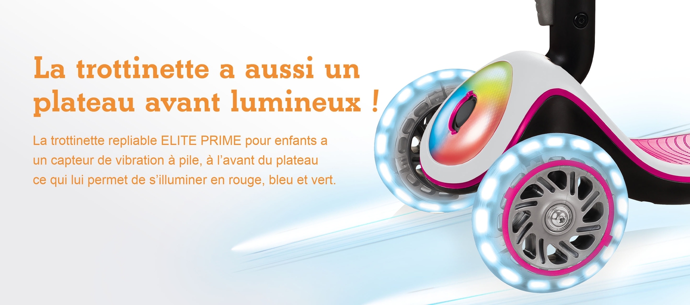 La trottinette a aussi un plateau avant lumineux !