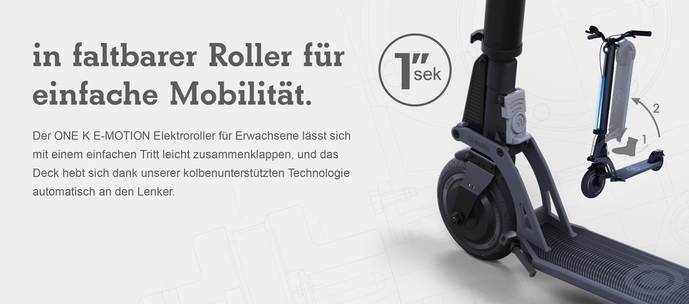 in faltbarer Roller für einfache Mobilität.