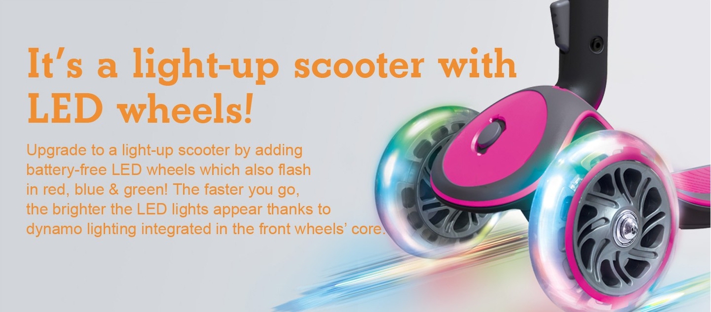 It’s a light-up scooter with LED wheels!