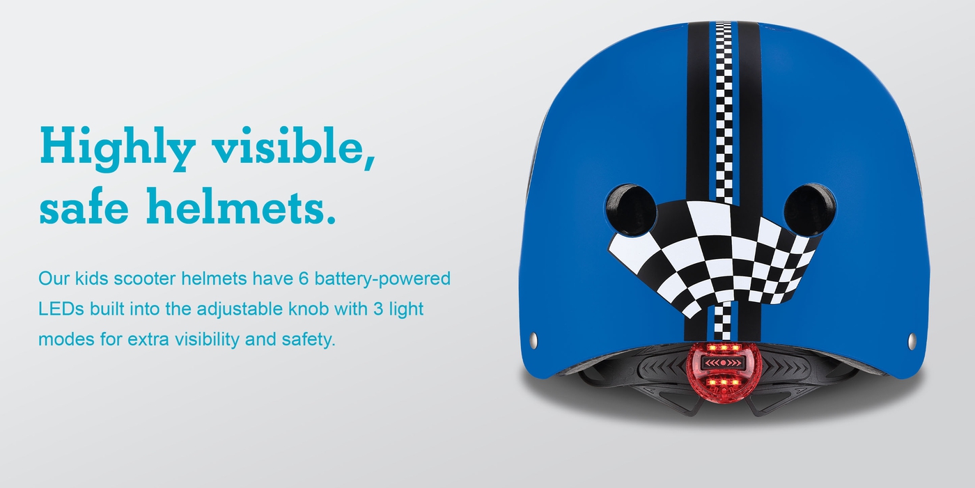 Highly visible, safe helmets.