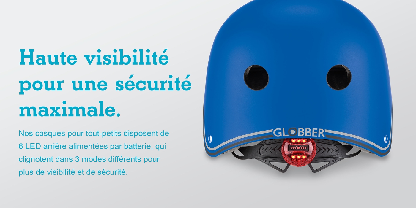 Casques trottinette Globber pour enfants avec lumières LED et coussinets  confortables, spécialement conçus pour les trottinettes PRIMO. - Globber  France