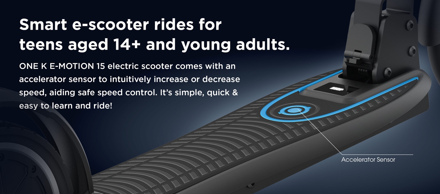 Smart e-scooter rides for teens aged 14+ and young adults. 