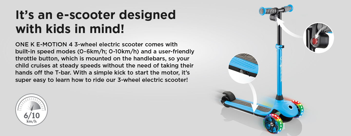 It’s an e-scooter designed with kids in mind! 