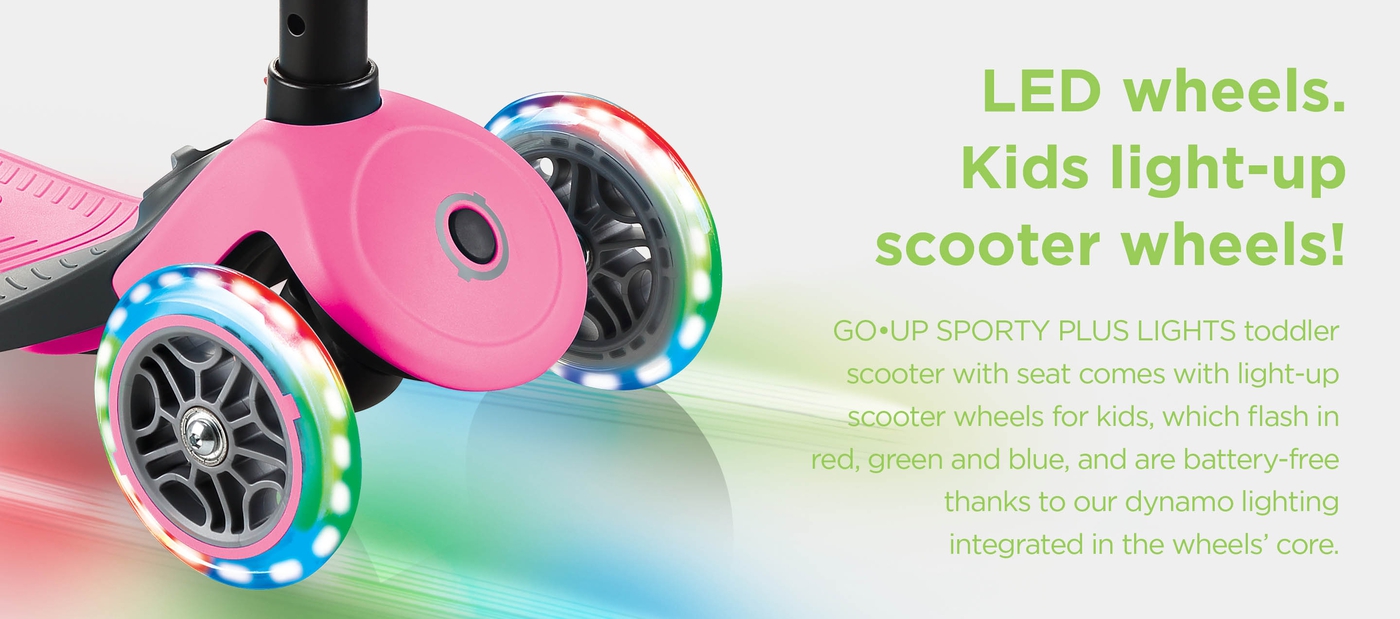 LED wheels. Kids light-up scooter wheels!