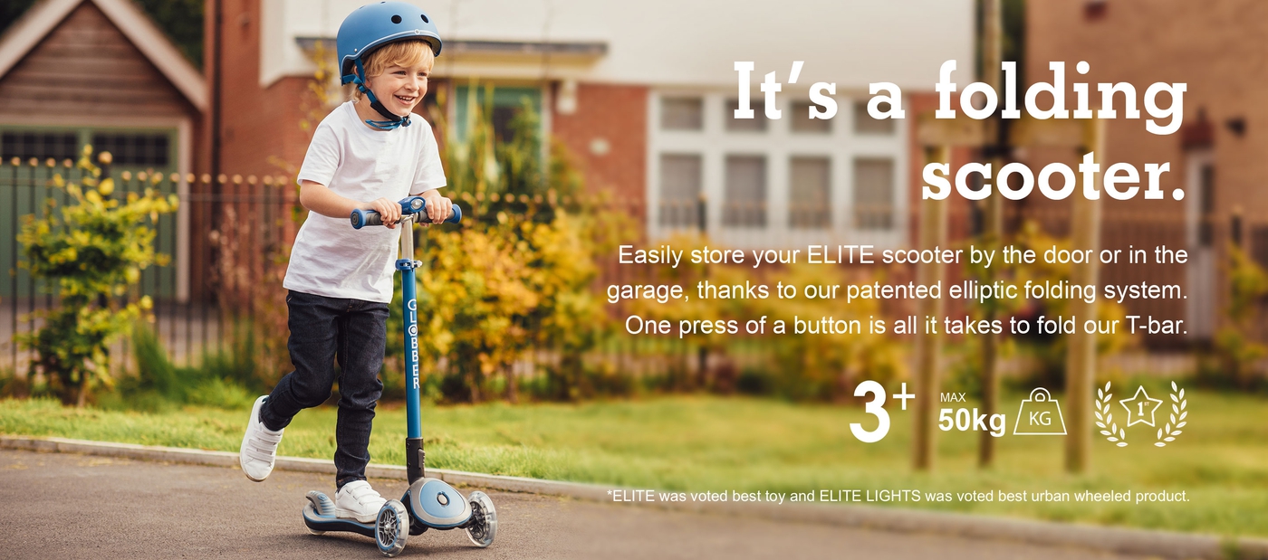 Globber ELITE LIGHTS foldable 3-wheel scooter for children 