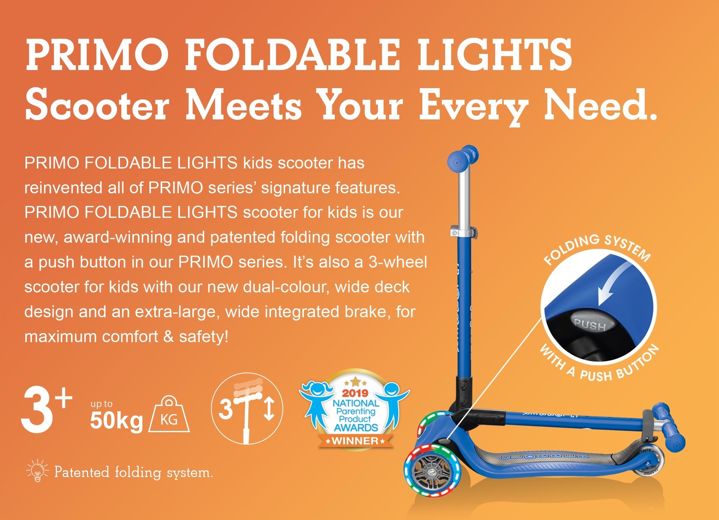 globber primo foldable lights