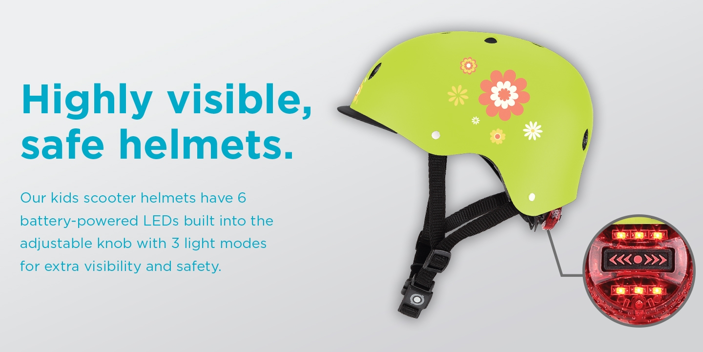 Highly visible, safe helmets. 