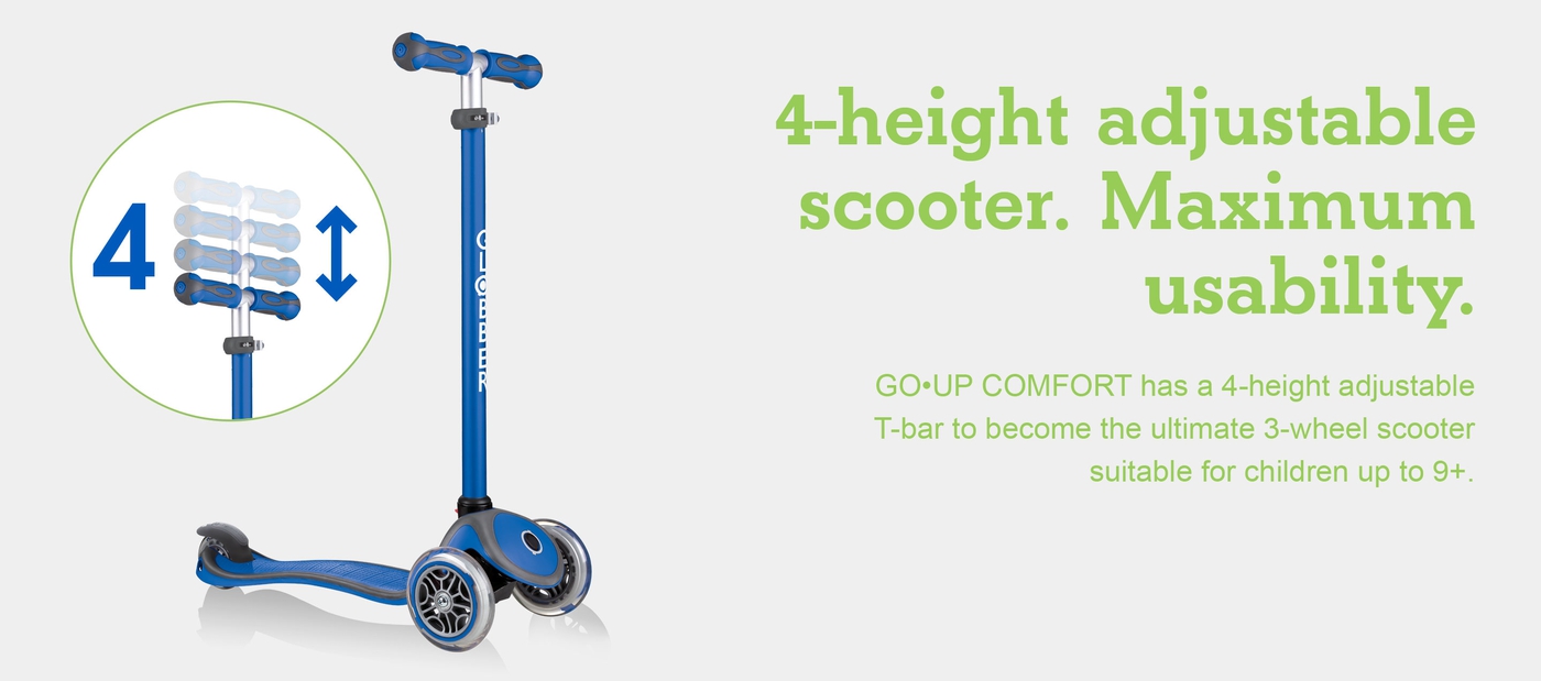 4-height adjustable scooter. Maximum usability. 
