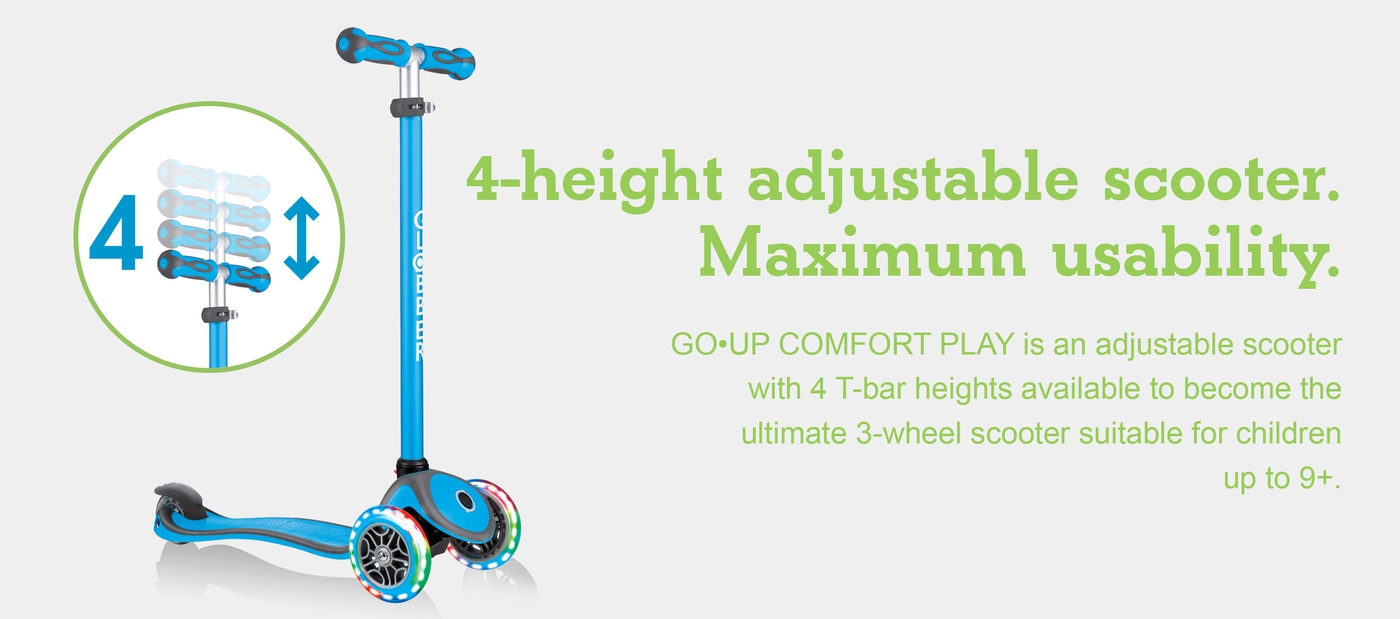 4-height adjustable scooter. Maximum usability. 