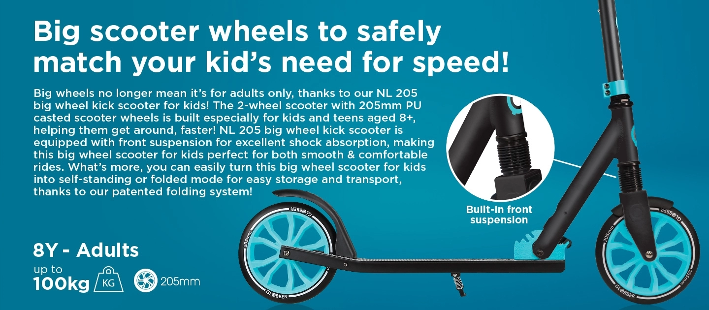 Big scooter wheels to safely match your kid's need for speed!