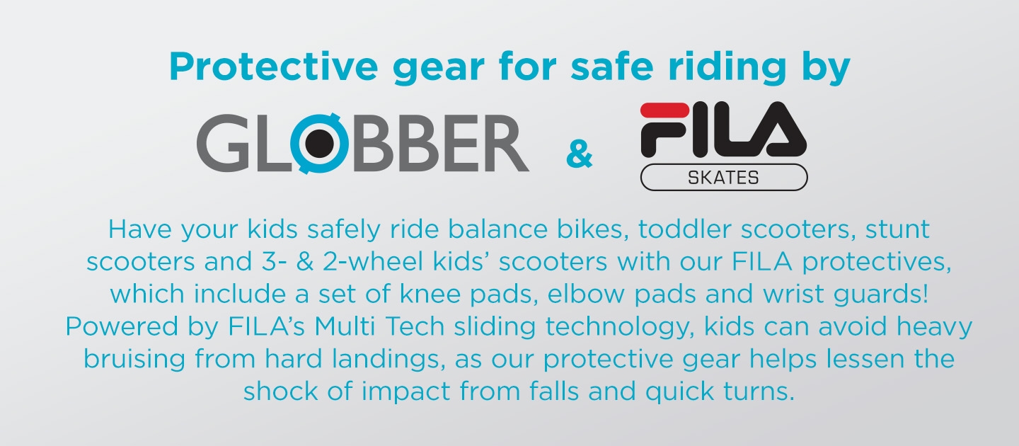 Protective gear for safe riding by Globber & FILA Skates 