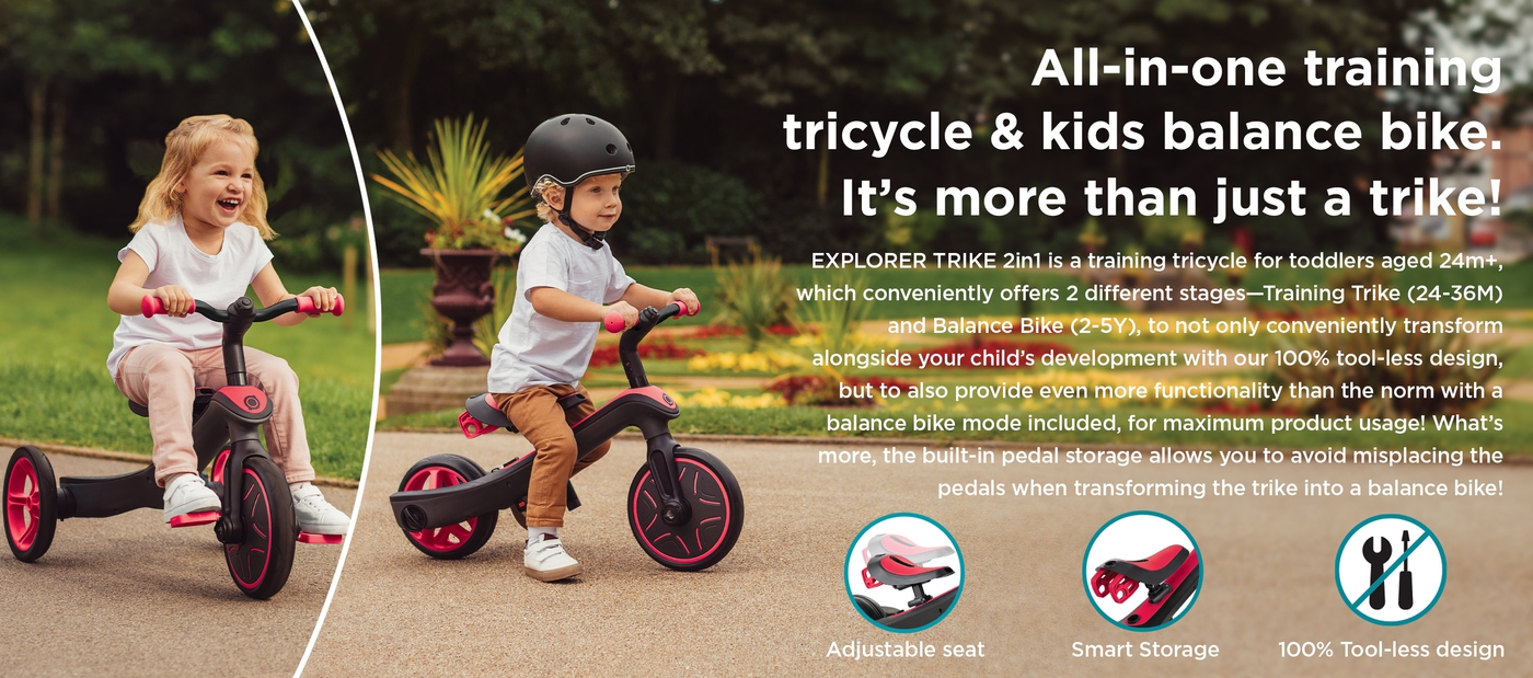All-in-one training tricycle & kids balance bike. It’s more than just a trike! 