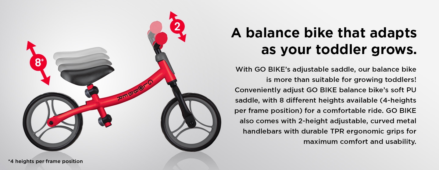 An adjustable balance bike that adapts as your toddler grows