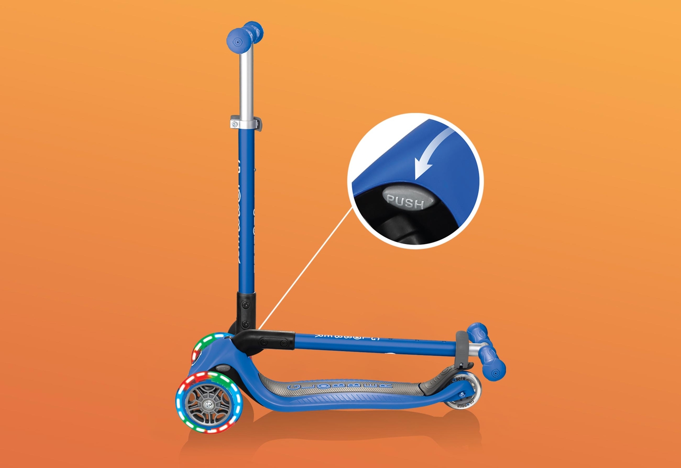 Patinete Globber Primo Foldable Lights Azul en TukiToy