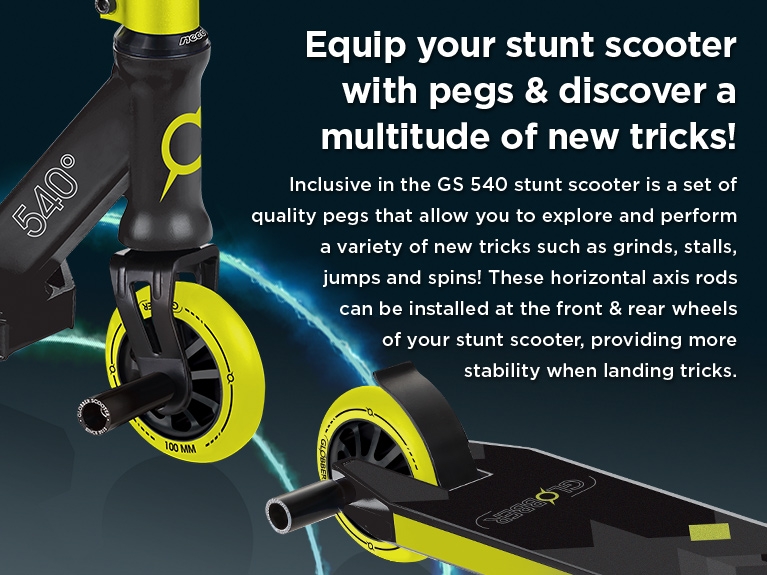 Stunt scooter with quality stunt pegs