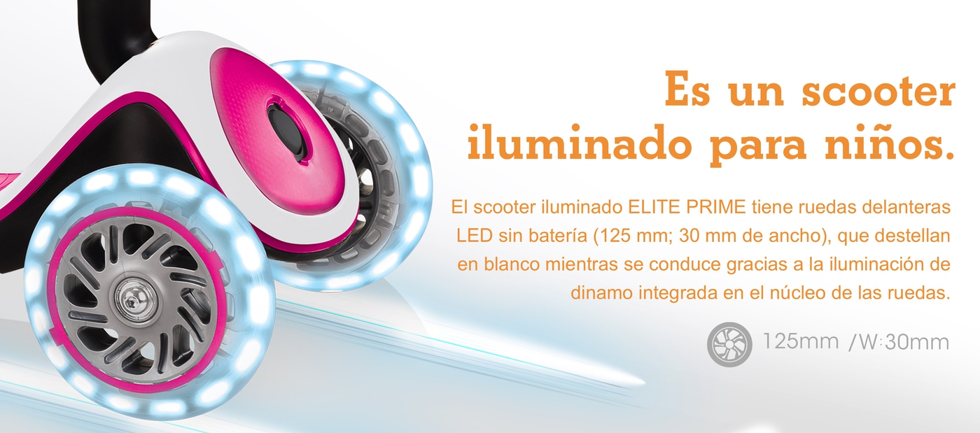 Es un scooter iluminado para niños.