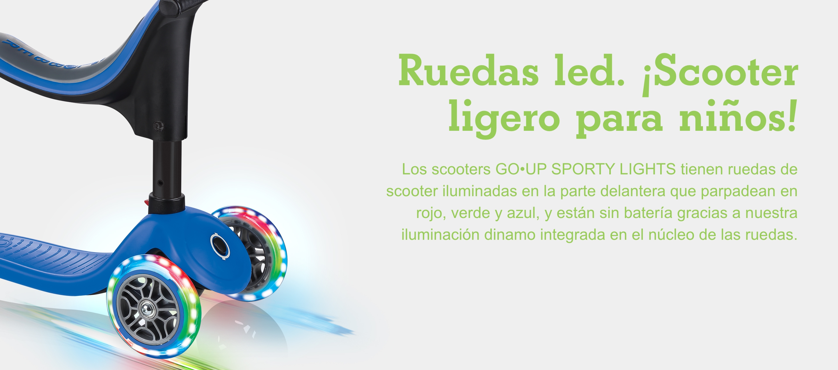 Ruedas led. ¡Scooter ligero para niños!