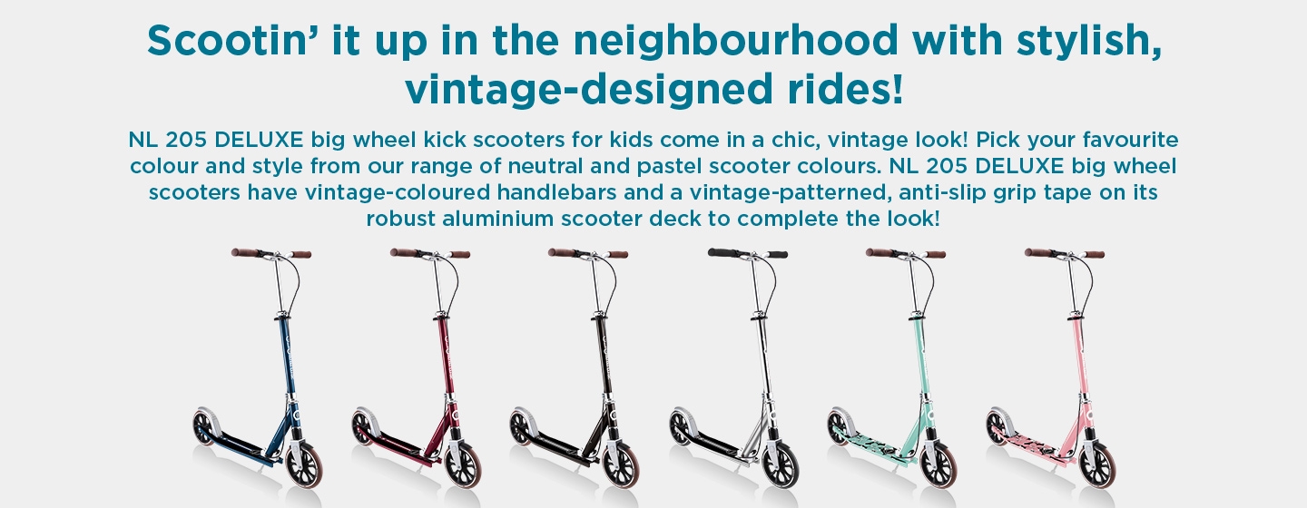 Big wheel kick scooter for kids with stylish and vintage designs