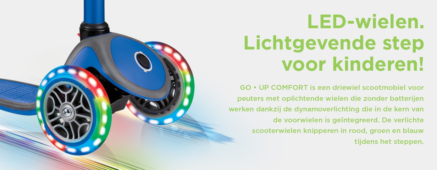 LED-wielen. Lichtgevende step voor kinderen!