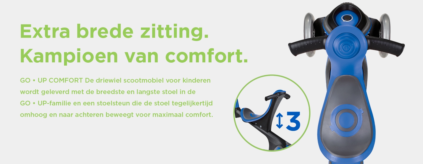 Extra breed zitje. Kampioen van comfort.