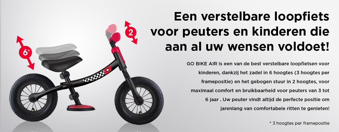 Een verstelbare loopfiets voor peuters en kinderen die aan al uw wensen voldoet! 