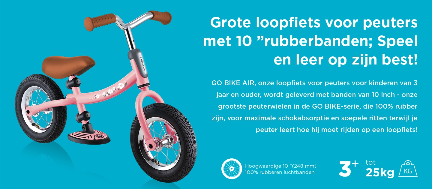 Grote loopfiets voor peuters met 10 ”rubberbanden; Speel en leer op zijn best!