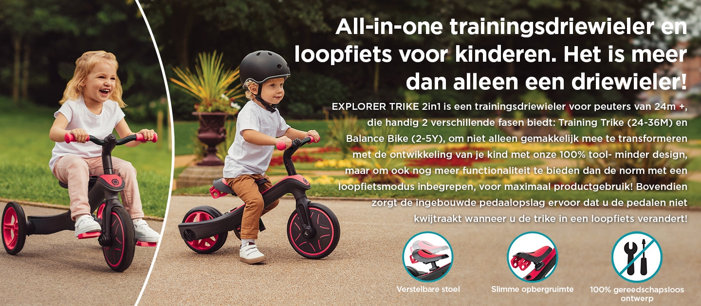 All-in-one trainingsdriewieler en loopfiets voor kinderen. Het is meer dan alleen een driewieler!