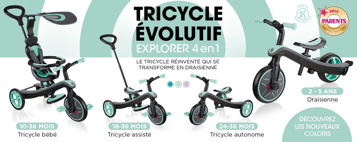 Tricycle évolutif EXPLORER 4 en 1 Mint