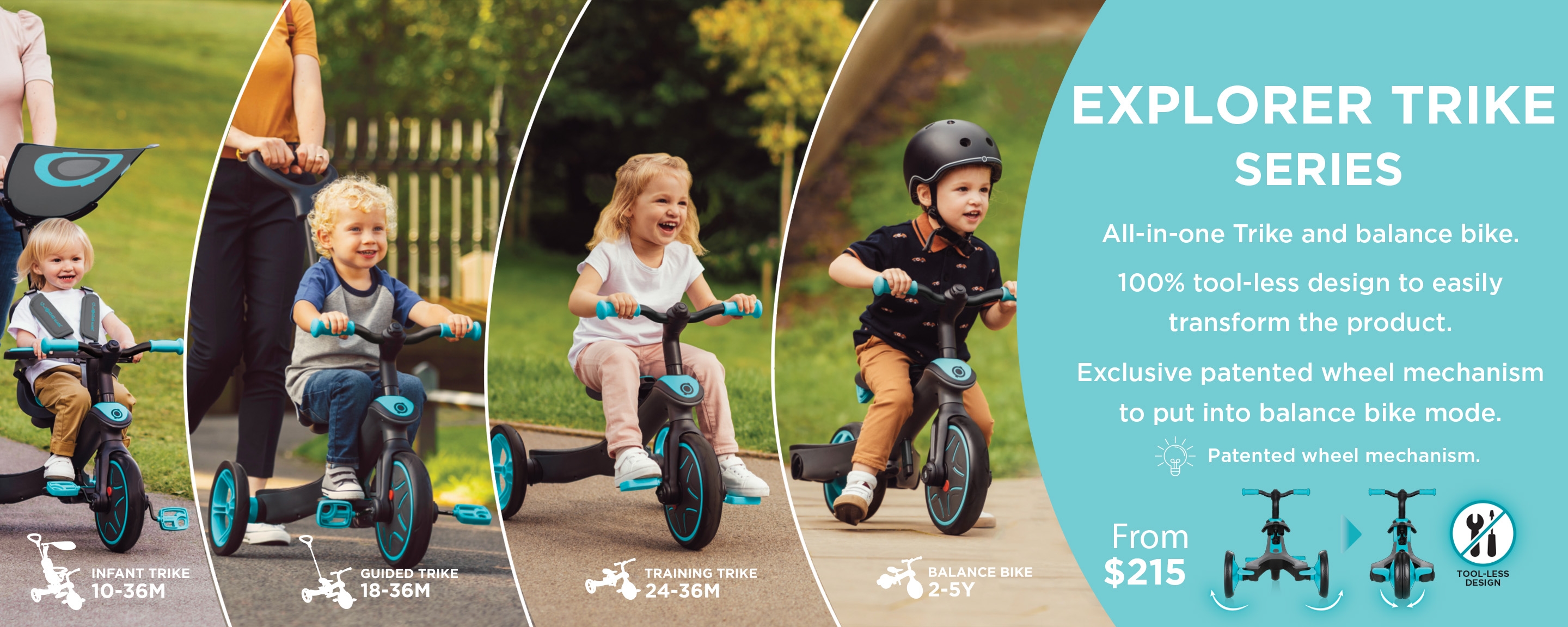 EXPLORER TRIKE innovative baby tricycle and kids balance bike