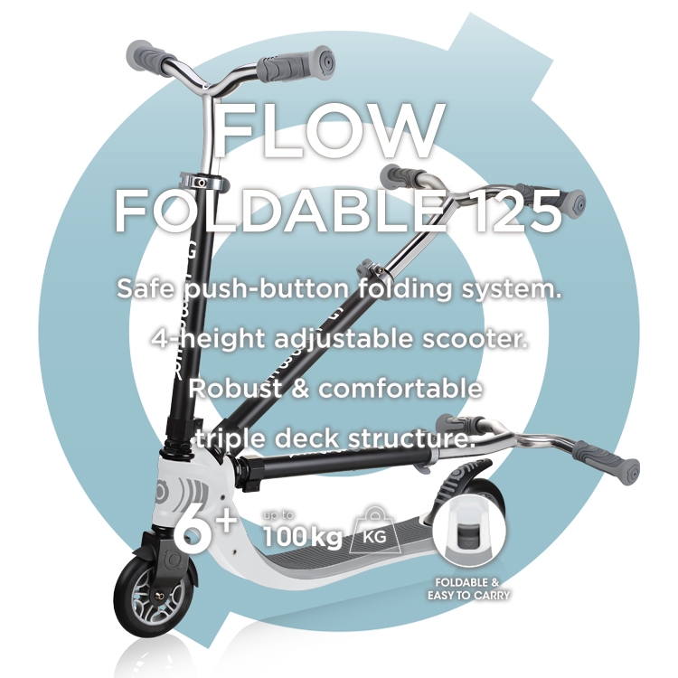 Scooters for all - FLOW FOLDABLE 125 2-wheel foldable scooter for kids & teens