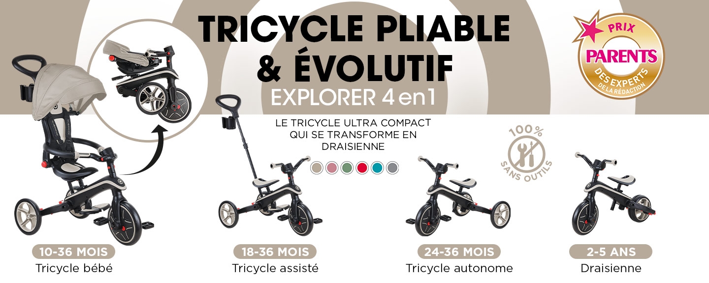 Nouveau Tricycle évolutif EXPLORER pliable