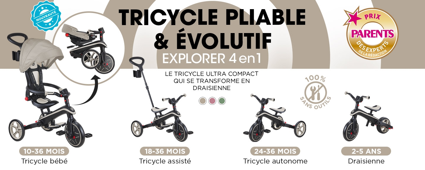 Nouveau Tricycle évolutif EXPLORER pliable
