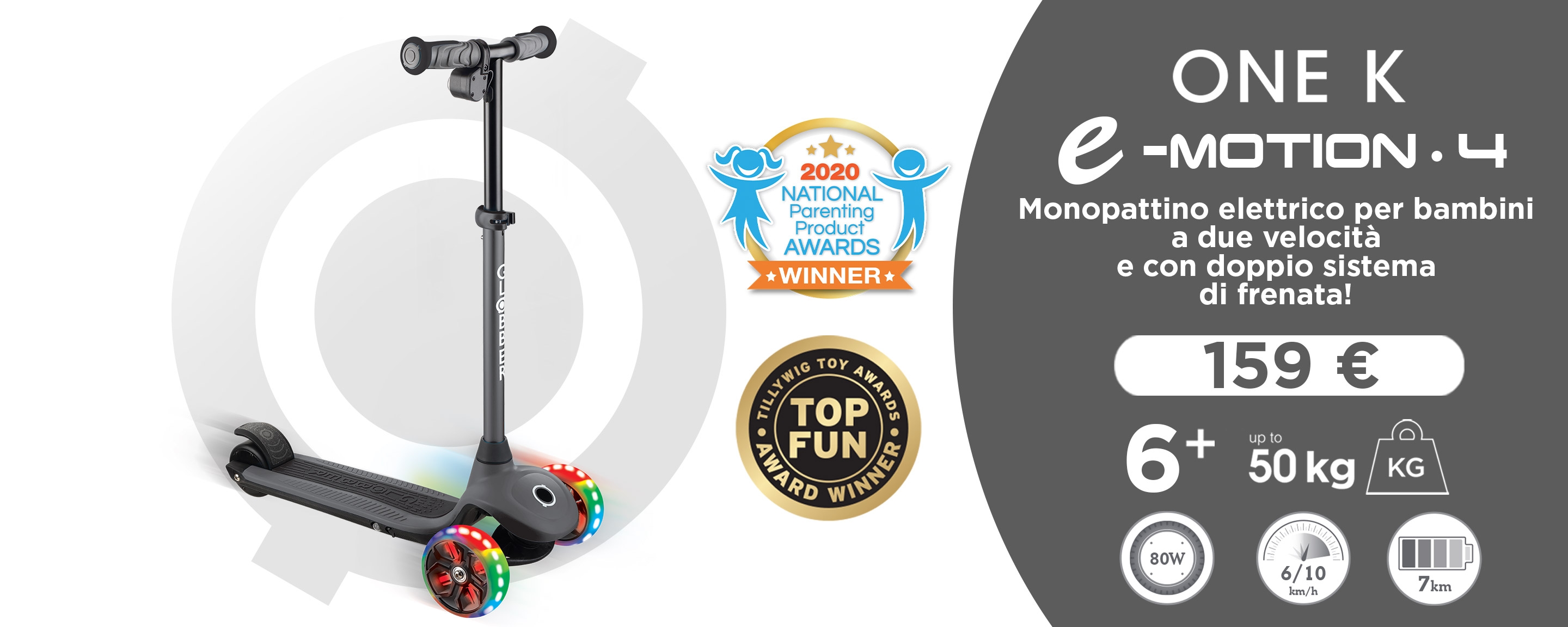 Globber ONE K E-MOTION 4 il premiato monopattino a 3 ruote per bambini 