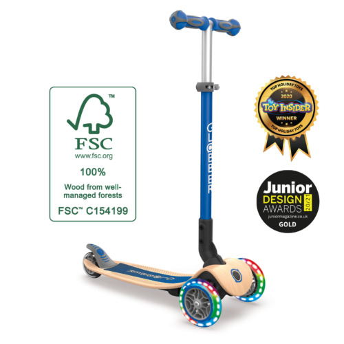 436 100 3 Wheel Light Up Wooden Scooter